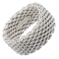 二手 Tiffany & Co. Somerset 戒指，13 號，純銀，約 8.6 克。