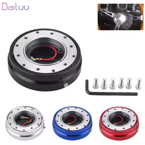 Universal Thin Version 6 Hole Steering Wheel Quick Release Hub Adapter 6-Hole Snap Off Boss Kit QR00