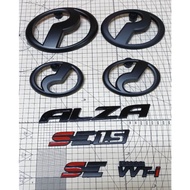 PERODUA ALZA 2009-2022 MATT BLACK SERIES LOGO,BADGE, EMBLEM SET