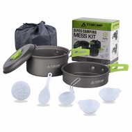 STARCAMP Portable Outdoor Camping Camping Hard Alumina Pot Set 8-Piece Set Camping Cookware Set