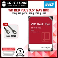 WD Western Digital Red Plus NAS 3.5" Hard Drive HDD (2TB / 4TB / 8TB/ 10TB / 12TB) [FREE SATA CABLE]