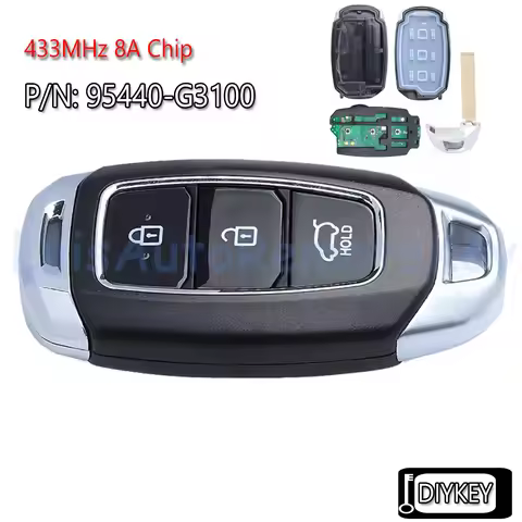 3 Buttons Smart Remote Car Key Fob 433MHz 8A Chip for Hyundai I30 2017 2018 2019 2020 P/N: 95440-G31