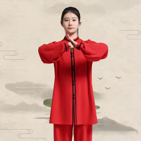 Kun Master Multicolor Kung Fu Uniform Martial Arts Tai Chi Clothing Medium Length Style Unisex Chine