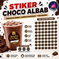 Sticker Choco Albab Murah / Boleh tambah nombor / Sticker Minuman size 3cm / 4cm / 5cm