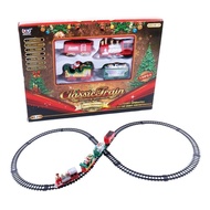 youn Electric Train Set for Kids Battery Powered Christmas Train Toy with Music Include Cargo Cars and Tracks Toddler Gi