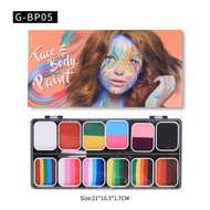 สีเพ้นท์หน้าเด็ก เม็ดสีที่เข้ากันกับสีเพ้นท์หน้า เม็ดสีที่ละลายน้ำได้ กล่องใส่ของ หลายสี สีทึบ สีสัน