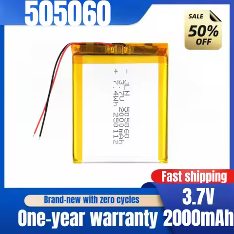 505060 3.7V 2000mAh Polymer Lithium Rechargeable Battery for Game Console Electronic Navigator Handh