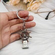 Vintage Keychain Pendant Gift Nautical Steering Wheel Keychain Moving Steering Wheel
