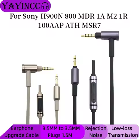 YAYINCC Replacement 3.5mm Jack Cable Cord For Sony H900N 800 MDR 1A M2 1R 100AAP ATH MSR7 Headphones