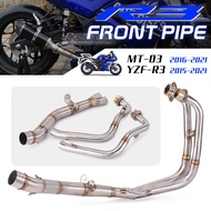 High Quality，Exhaust pipe silencer for YZF R3 R25 MT03 motorcycle, DB Killer, non-slip，complete fron