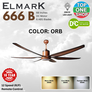 ELMARK 666B / 726B 66 72 Inches DC Motor 6 Blade 24W 3C LED 12 Speed 6 Forward 6 Reverse Remote Cont