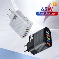 Portable 65W EU/US/UK Fast Charging Head / Mobile Phone Charger Home Office Travel Universal PD+USB USB Charge Adapter