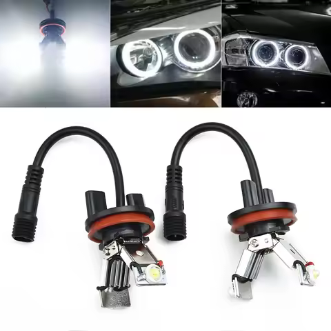 2Pc H8 LED Angel Eyes Marker Light Bulbs LED Ring Marker Bulb Car Headlights For BMW E60 E61 E71 E70