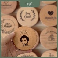 Custom Engraved Wooden Coasters – Personalized Name / Logo | Wedding Gift, Door Gift, Team Building 