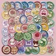 50Pcs/Set ✿ Retro Colorful Wax Seal Series 02 PET Stickers ✿ Waterproof DIY Fashion Kids Rewards Sti