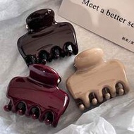 3pcs/1pc Women's 4.5cm/1.77in Medium Red Chocolate Khaki Exquisite Shiny Hair Clips Fashion Versatil