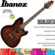 724ROCKS Ibanez Guitar Ibanez TCM50 Talman Series Acoustic Electric Guitar TCM50-VBS ibanez acoustic