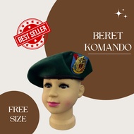 BERET ASKAR KOMANDO/ CAP KOMANDO /LENCANA KOMANDO (FREE SIZE) READY STOCK