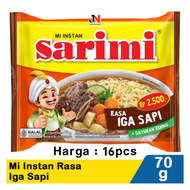 MIE SARIMI - Harga 16pcs/bungkus Sarimi Rasa Iga Sapi - 1kg Sarimie IGA SAPI - MIe instan Murah Meri