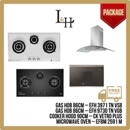 [BUNDLE] EFH3971-TN VSB Gas Hob 86cm and CK VETRO PLUS Chimney Hood 90cm and EFBM 2591-M Microwave Oven 60cm