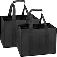 QWORK Pack of 2 Bottle Bags for 12 x 1.5 Litre Bottles, Tear-Resistant Oxford Fabric with Dividers a