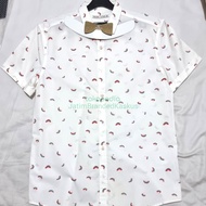 BERSHKA White Watermelon Shortsleeve Shirt KemejaPendek Pria AUTHENTIC