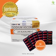 24 Alkaline-C (50 capsule ) (Sodium Ascorbate) (Immune System Booster) (Non-Acidic Vitamin C)