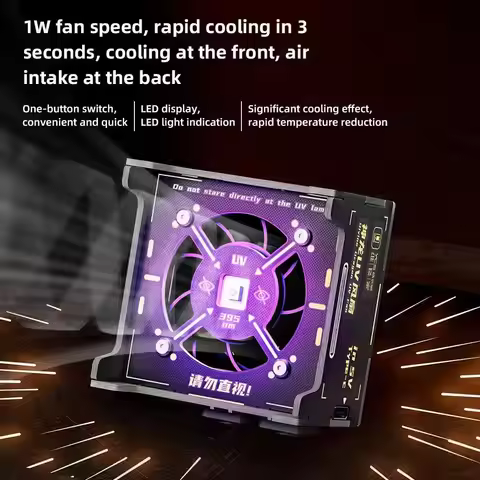 YCS Divine Dragon Uv Fan heat dissipation and smoke extraction curing green oil 3W power curing and 