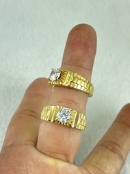 NHẪN NAM XOÀN TITAN MẠ VÀNG 24K SÁNG BÓNG