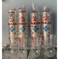 Cup / Gelas Plastik Merak Oval Uk.14 OZ, 16 OZ, 18 OZ, 22 OZ Untuk Jus