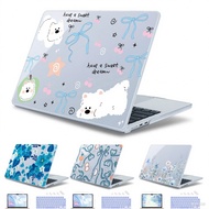 Crystal Blue Print Case Compatible For MacBook Case 2025 M4 Air15 A3241 A3114 A2941 M3 M2 Air 13 A26