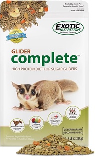 อาหารสำหรับนกแก้ว Exotic Nutrition Glider Complete ขนาด 18 ปอนด์ |   ชิ้นผลไม้ธรรมชาติ |   อาหารสำหร