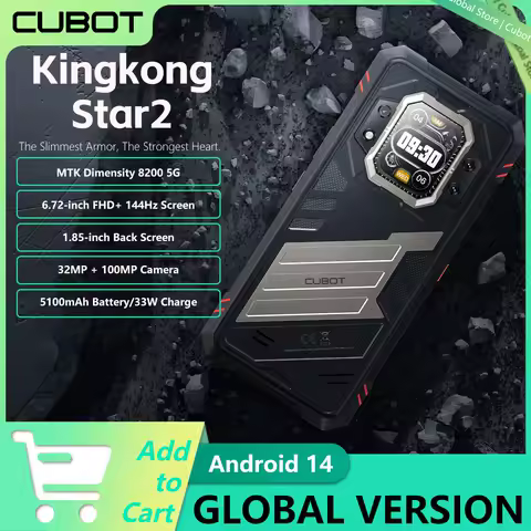 Cubot KingKong Star 2 Ultra-Slim Rugged Smartphone Dimensity 8200 5G 12GB+256GB 6.72-inch 144Hz Larg