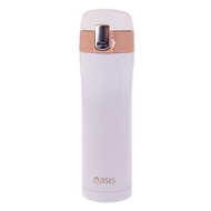 Oasis Stainless Steel Flip-Top Vacuum Flask Insulated Water Bottle 450ML - White