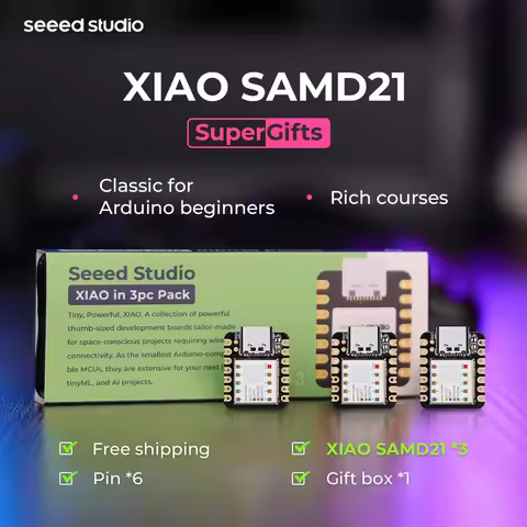 Seeed Studio XIAO SAMD21 (3PCS) Mini Arduino Compatible Dev Board with SAMD21G18 MCU,Support Arduino