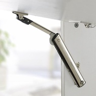adjustable air pressure support rod for cabinet doors: foldable, spring-loaded, and discreet