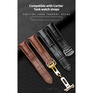 Compatible with Cartier Tank watch strap TANK folding buckle genuine leather unisex calfskin watch b