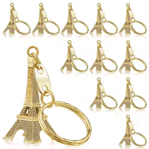 50Pcs Paris Eiffel Tower Shape Keychain Novelty Gadget Trinket Souvenir Christmas Gift Keychain