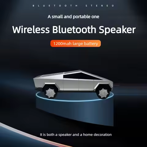 Cyber Pickup Truck Model Tesla Bluetooth Speaker Wireless Subwoofer Color Screen Audio