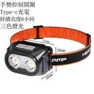 A4- 頭戴式手電筒頭燈 LED 頭燈電筒 USB可充電 人體紅外線感應 露營燈 夜間行山 工作燈 釣魚 夜跑