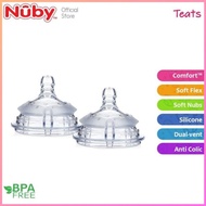 NUBY Comfort Silicone Bottle Teat Nipple Replacement Single Pack Puting Susu Bayi