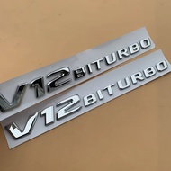 Car Trunk Fender Sticker for C43 C63 C63S E43 E53 E63S S65L V12 V8 BITURBO 4MATIC+ Chrome Letter Num