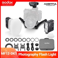 Godox MF12 MF12-DK1ชุดไฟ2หน่วยแฟลช Speedlite ขนาดเล็กระบบแฟลชทันตกรรม TTL Flash 2.4 GHz ควบคุมความเร