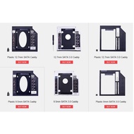 2ND Hard Disk Caddy 9.5 12.7 For 2.5" 2tb SATA 3.0 SSD Drive Enclosure Box + LED Laptop CD-ROM D