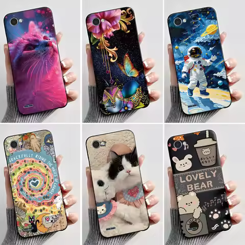 Casing For LG Q6 Plus Q6+ X600 X600K X600S Soft Case Aesthetic Cute Cat Cartoon Phone Back Cover LG 