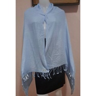 Second-Hand Hand-Woven Cotton Shawl Blue Size 30 67 Inches Very Beautiful.