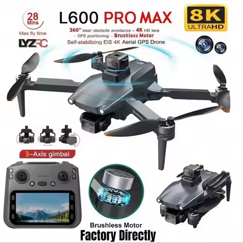 Original L600 PRO MAX GPS Drone Professional 3-Axis PTZ HD Dual Camera Obstacle Avoidance Brushless 
