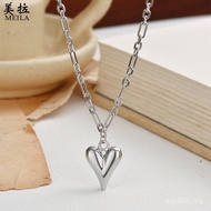 Bus s925 Pendant Love Necklace Jewelry Temperament Wholesale Female Korean Long Sterling Silver Clav