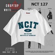 EXZO croptop NCT127 K-POP WHITE |COTTON COMBED24S| PLAIN PICTURE SHIRT NCT127 T-SHIRT