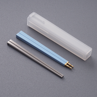 台灣第一筷 台灣製 316不鏽鋼 隨身筷 粉藍色